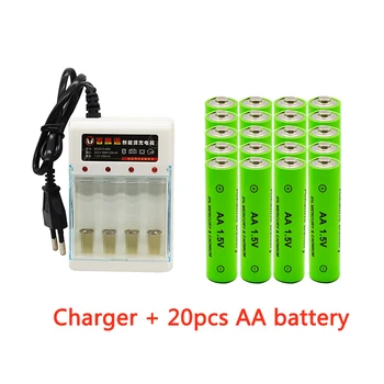 AA bateria de 3000mAh alcalinas de 1,5 V AA bateria recarregável de brinquedo de controle remoto a luz da bateria da UE plug1.2V 1,5 V AA AAA carregador