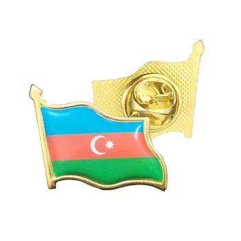 Azerbaijão Bandeira Pin De Lapela Broches Esmalte Pinos Banhado A Ouro Patriotismo Distintivo De Gola/Mochila Decoração Acessórios