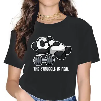 A Luta É Real Fitness Panda Doce Meninas Mulheres T-Shirt de Bombeamento de Musculação do GINÁSIO de Treinamento Muscular Crossfit 5XL Blusas