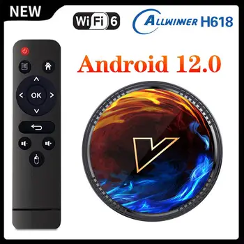 NOVO Allwinner H618 Android 12.0 Caixa de TV 6K BT5.0 Wifi6 Voz do Google Android Media Player 12 4K HDR10+ Set-Top Box 2G16G 4GB64GB