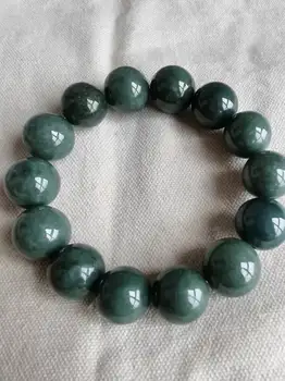 Natural de Mianmar jade perla o bracelete banglehand esculpida jadite jade esferas de pulseiras homens de jóias de jade jade dom de alta qualidade 15,8 mm
