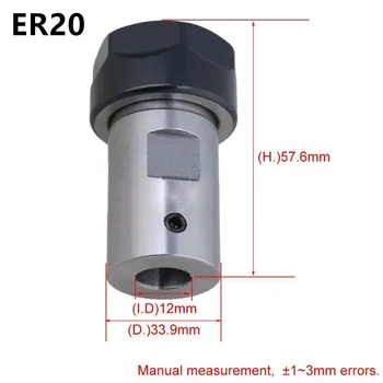Escreva UM ER20 12mm Haste de Extensão do Eixo do Motor do Mandril porta-Ferramenta CNC fresadora Furadeira Clip de Reposição Para Qualquer Haste Reta Ferramentas