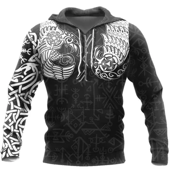 Odin Viking Tatuagem 3D Impresso Homens hoodies Harajuku Fashion Moletom com Capuz Outono Unissex Rua capuz sudadera hombre WS-335