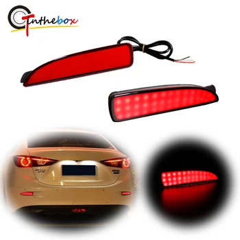 LED vermelho pára-choques Traseiro Refletor / Luzes de presença Laterais Para Mazda 3 Limousine Função como Cauda de Freio e Luz de Neblina Traseira, Sinal de volta da Lâmpada