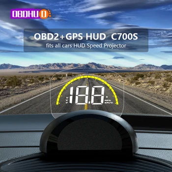 OBDHUD C700S Hud Espelho do Carro Head-up Display pára-brisa Projetor de Alarme de Segurança Velocímetro Eletrônico Accessoriess Para Todos os Carros