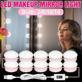 LED de Vestir Tabela Espelho, Lâmpada de Vaidade do Banheiro Luzes USB para Maquiagem LED, Lâmpada de Parede Para Quarto de Armários, luz de fundo Decorativo
