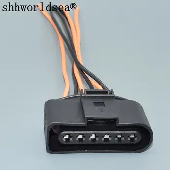 shhworldsea 6 pinos de 3,5 mm fêmea para cabo à prova de bomba elétrica do conector da bobina de ignição chicote de fios do fio plug 1J0973726 para VW Audi
