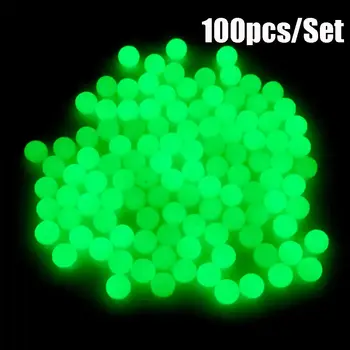 100 peças/saco Quente do Mar de Plástico 4/5/6/8mm Brilhante Bolas de Flutuadores de Pesca de Pérolas Rolhas Luminosa de Luz