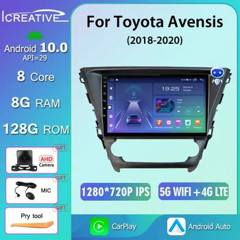 8GB de 128GB Para Toyota Avensis 2018 2019 2020 auto-Rádio Multimédia Sistema de Navegação GPS Estéreo Android 10.0 Automática Não 2Din Fita de DVD