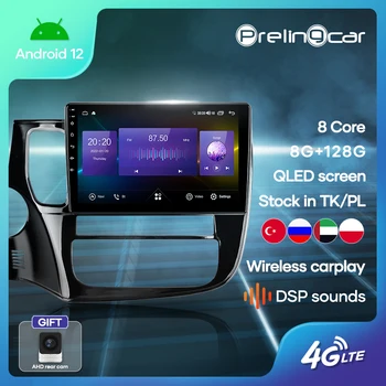 Carro Rádio Android 12 Jogador Receptor Estéreo Para Mitsubishi Outlander 2012-18 anos Multimédia de Vídeo de Navegação GPS N. 2 Din Dvd