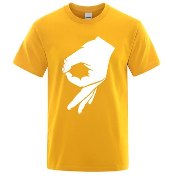 Ok, Sinal da Mão da T-Shirt Dedo OK Moda masculina Tshirt Hipster de Manga Curta Mens T-Shirt de Verão da Marca Tops da Marca Pacote Camisa de Correio