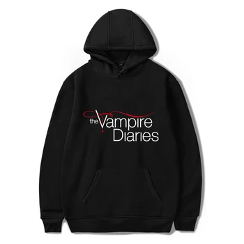O Vampire Diaries Hoodies Série de TV de Impressão Homens Mulheres Moletons com Capuz Harajuku Oversized Streetwear Tops Casaco de Roupas Unissex