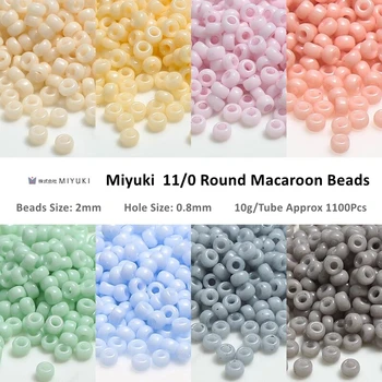 Miyuki 11/0 Rodada Contas de Vidro Opaco Macaroon Japonês Uniforme de Missangas Para DIY Fazer Jóias, Brincos E Pulseiras de Material
