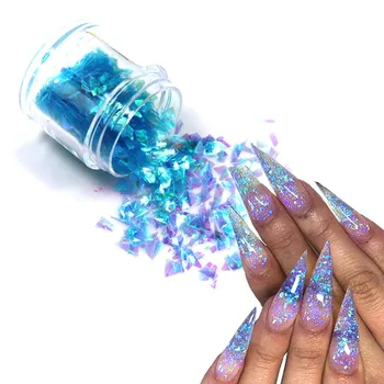 1box Holográfico AB Unhas de Glitter Flocos de Casca Brilhante Lantejoulas Irregular Paillette DIY Gel polonês Manicure Nail Art e Decorações