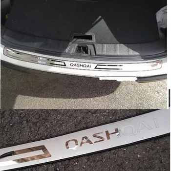 Para Nissan Qashqai J11 Tronco da Guarnição de Carro de aço inoxidável pára-choques Traseiro, Protetor de Soleira da Porta Tampa Auto Adesivo estilo Acessórios