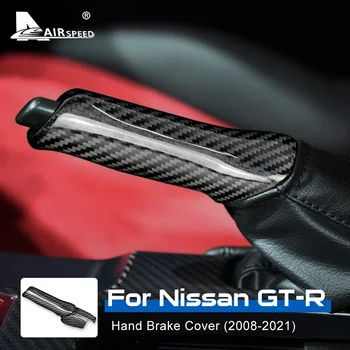A VELOCIDADE Real de Fibra de Carbono para Nissan GTR 2008-2021 Acessórios estofos de Automóvel Substituir o travão de Mão, Alças de Capa Adesivo