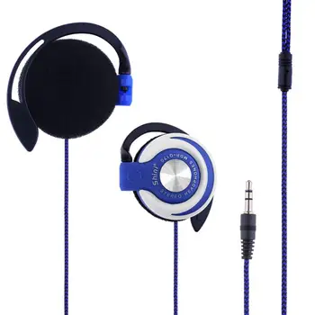 Fone de ouvido Baixo Pesado Universal de 3,5 mm com Fio Clipe No Ouvido de Esportes Fone de ouvido