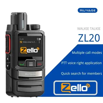 Ruyage ZL20 Zello Walkie Talkie 4g Rádio Com o Cartão Sim, wi-Fi Bluetooth Longo Alcance Profesional Poderosa Dois sentidos Radio100km