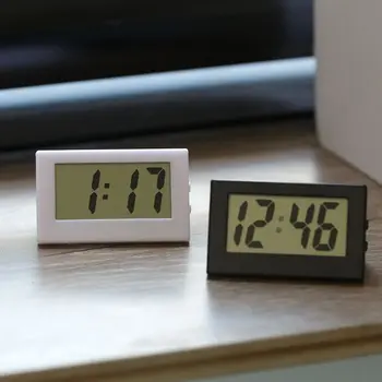 Tela de LCD de Viagem Relógio Eletrônico Para a Home do ambiente de Trabalho do Office Relógios Mini Carro Pequeno Relógio de Mesa Digital de relógios Medidores de Mini Digital