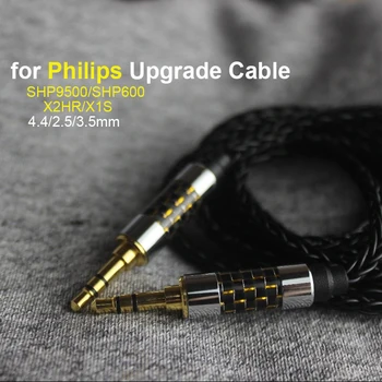 para a Philips SHP9500 SHP9600 X2HR X1S Cabo de Fones de ouvido OCC Prata Banhado a Atualização 2.5 4.4 Balanço de 8 de Núcleo de cabo