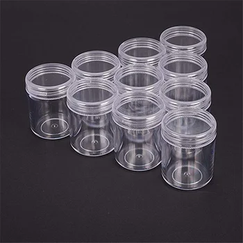 10pcs de Plástico transparente Talão de Contentores de Jóia de Empacotamento do Prego Esferas Ferramenta de Armazenamento de Caixa de Esferas Gemas Caso 39x50mm