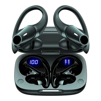 Sem fio Bluetooth Fone de ouvido Sports TWS Bluetooth Fones de ouvido com Microfones de Graves Profundos 36H IPX7 Impermeável Fones de ouvido Bluetooth