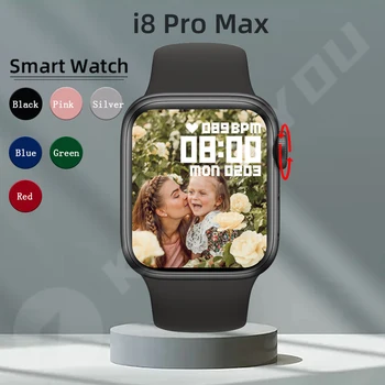 Novo i8 Pro Max Smartwatch Homens de Chamada de Resposta Homens Sports Tracker Mulheres Personalizado Assista a Cara da Série 8 Smart Watch Presente PK i7 Pro Max.