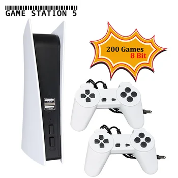 GS5 Jogo de Console de 8 Bits Retro Consola de Vídeo Juegos De 200 Jogos Clássicos Built-In Gaming Station USB com Fio de Mão Gamepad Saída AV
