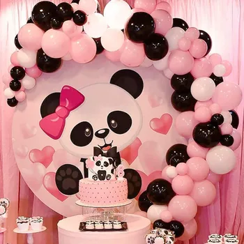 102pcs Preto Branco cor-de-Rosa Balão Garland Kit Panda Festa Temática de Suprimentos do Chuveiro de Bebê Aniversário de Casamento Festa de casamento Decoração