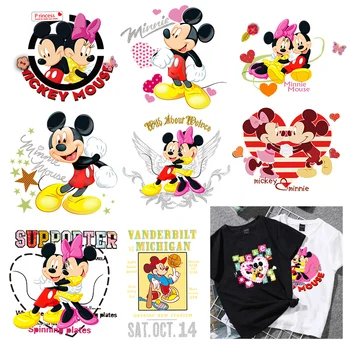 Atacado de Minnie do Mickey Mouse Manchas de Roupas, T-Shirts dos desenhos animados de Disney de Ferro sobre Transferências para a Roupa de Transferência de Calor Adesivos