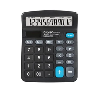 Nova tela grande calculadora solar de 12 dígitos, aritmética financeira para estudantes de escritório computador